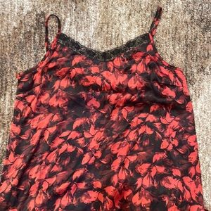 Cynthia Rowley Red and Black Slip Dress Size Large